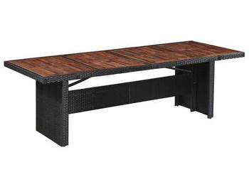 vidaXL Stół ogrodowy, 240x90x74 cm, rattan PE i lite drewno akacj(sku43940)