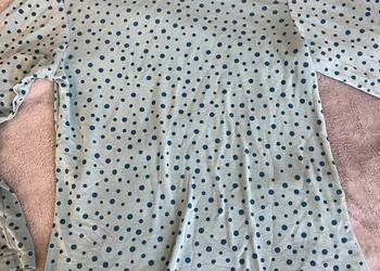 Bluzka z długim rękawem niebieska w kropki / groszki / grochy