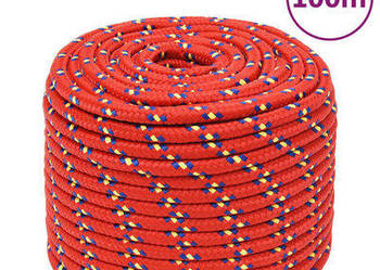 vidaXL Linka żeglarska, czerwona, 14 mm, 100 m, polipropylen(sku152411)