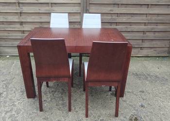 Komplet Paged stół rozkładany Cuba + 4 krzesła Linea Macao