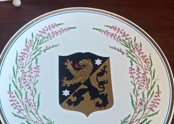 Talerz z herbem miasta-  Ljung. Szwecja.  Lew. Gefle. Sweden.