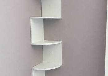 Półka narożna ścienna loft 5 poziomów biała