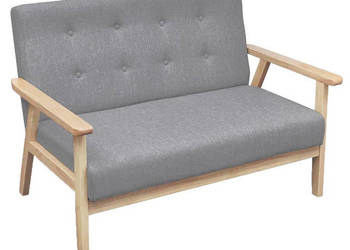 Sofa 2-osobowa tapicerowana tkaniną jasnoszara WM-242226