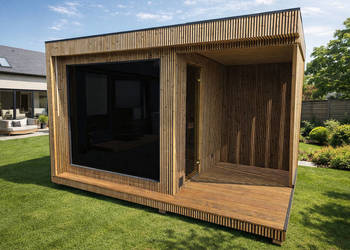 SAUNA OGRODOWA MODERN LUX 360 x 250cm z przedsionkiem otwartym