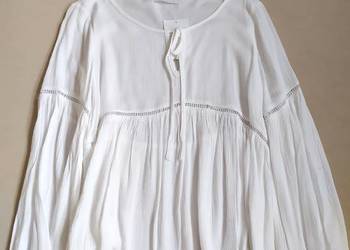 Bluzka biała z długim rękawem zwiewna 36 S