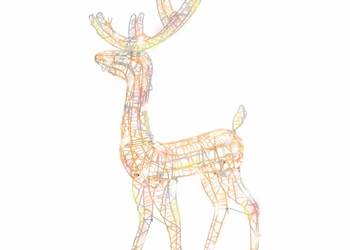 vidaXL Świąteczny renifer, akrylowy, 140 kolorowych diod LED(SKU:329784)