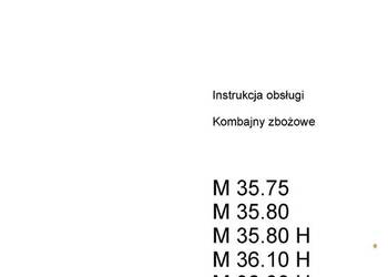 Deutz Fahr M35.80H Instrukcja obsługi kombajn M 35.80 H