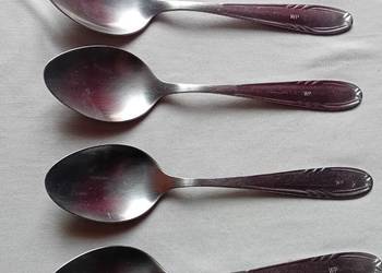 Zestaw 4 łyżek stołowych ze stali nierdzewnej Gerlach, z grawerem WP. PRL.