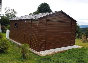 Garaż blaszany 4x6m – Orzech