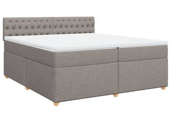 Łóżko kontynentalne z materacem taupe tkanina 200x200 cm WM-3286798