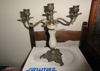 Świecznik dwuramienny,mosiężny