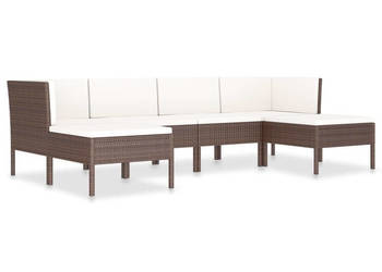 6-cz. zestaw wypoczynkowy do ogrodu poduszki rattan PE brąz WM-3056961