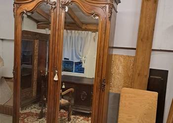 Piękna 2-drzwiowa szafa Ludwik Filip z lustrami