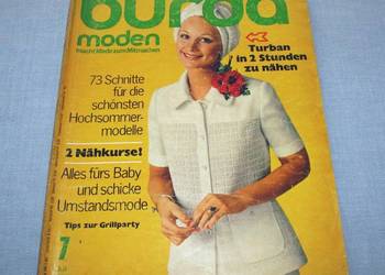 Burda Moden 7/1971 magazyn mody + wykroje Vintage