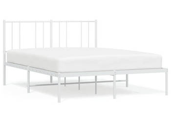 Łóżko Metalowe Białe Rama Łóżka Ze Stelażem Biała 135x190 cm WM-352528