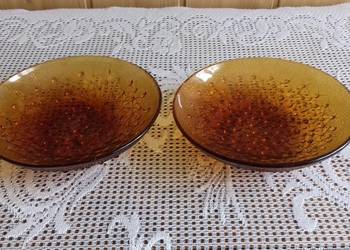 Miseczka szklana okrągła w kolorze bursztynu, Vintage, do sprzedania