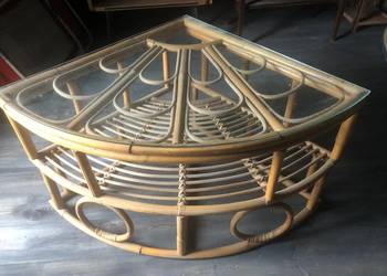 Stolik narożny bambusowy, vintage