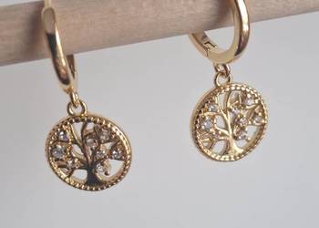 Kolczyki drzewo życia ze srebra 925 z cyrkoniami