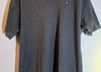 Szara koszulka Polo Tommy Hilfiger – vintage, rozmiar L