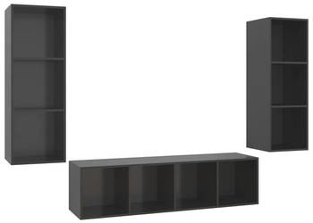 3-cz. zestaw szafek TV wysoki połysk szary WM-3079753