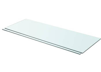 Półki 2 szt. panel z przezroczystego szkła 80 x 30 cm WM-3051576