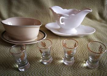 Sosjerki x2 i kieliszki x4, kufle x2 (AS Ćmielów  Tułowice, Bauscher)