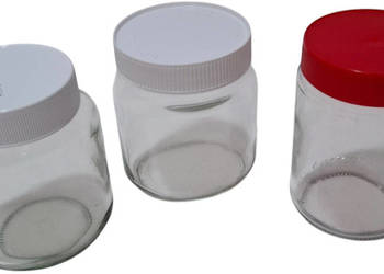 Słoiki z plastikowymi nakrętkami, 320ml, 3szt. (Kreatywne, szkło)