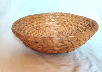 Słomiana taca koszyk chlebowy vintage boho antyk