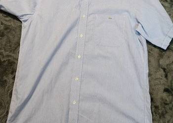 Lacoste koszula męska 40 L– błękitna w paski stan bdb