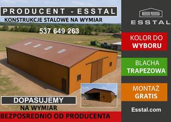 DUŻA HALA - Garaż Blaszany RAL - Konstrukcja|Wiata Blaszana  - ESSTAL-