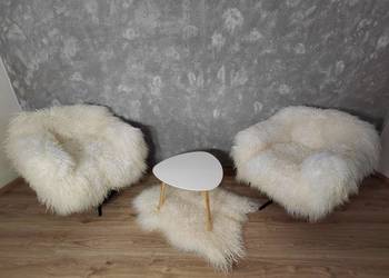 Fotele obrotowe obite naturalną owczą skórą fotele skórzane