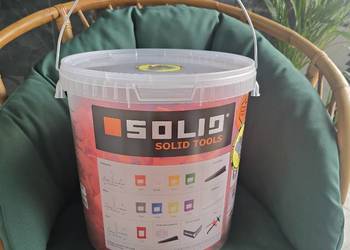 SYSTEM POZIOMOWANIA PŁYTEK SOLID KLIPSY 1mm 800 szt + wiadro 20L + rękawice