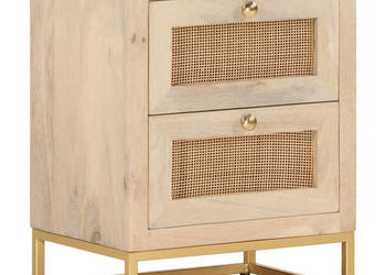 Szafka nocna 40x30x50 cm lite drewno mango i żelazo WM-372019