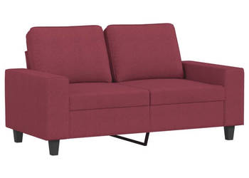 Sofa 2-osobowa winna czerwień 120 cm tapicerowana tkaniną WM-359389