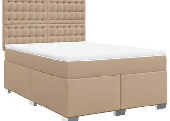 Łóżko kontynentalne z materacem cappuccino ekoskóra 140x190cm WM-3290723