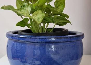 Donica Glazed BAVARIA niebieska ceramiczna 8 litrów