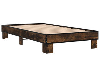 Rama łóżka przydymiony dąb materiał drewnopochodny 75x190 cm WM-845879