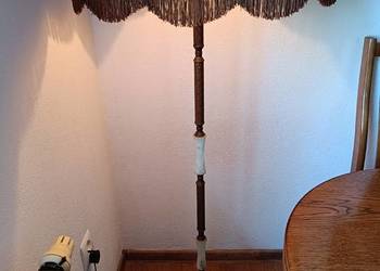 Piękna lampa stojąca , marmur z mosiądzem