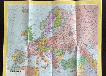 Stara mapa polityczna i hipsometryczna Europy (1988 r.)