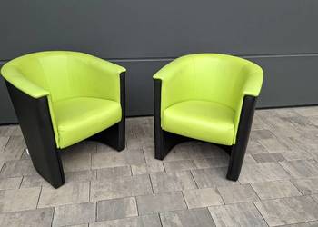 Dwa fotele klubowe kubełkowe lime green + black – SUPER efektowne!
