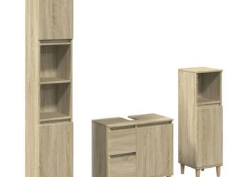 vidaXL 3-cz. zestaw mebli łazienkowych, kolor dąb sonoma(SKU:3307669)