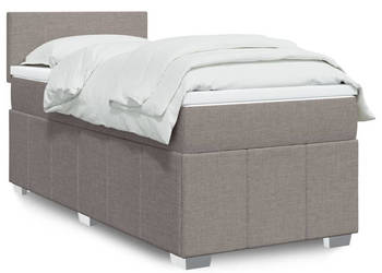Łóżko kontynentalne z materacem taupe tkanina 90x200 cm WM-3286948