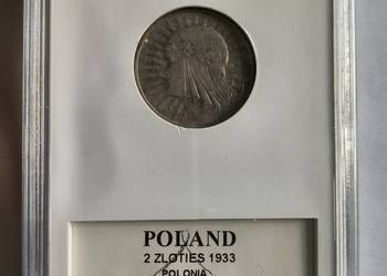 2 zł. 1933 Polonia , grading GNC , nota AU53
