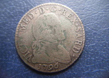 Stare monety 20 soldi 1796 Sabaudia srebro