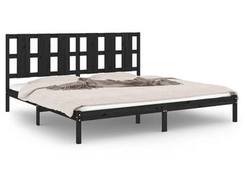Rama łóżka czarna lite drewno sosnowe 200 x 200 cm WM-3105624