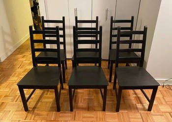 Krzesła Ikea kaustby czarne lite drewno 6 szt