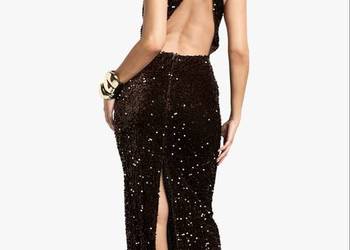 Czekoladowa cekinowa sukienka