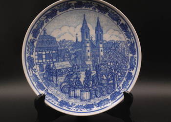 Talerz kolekcjonerski Hutschenreuther przedstawiający Weinmarkt (targ wina)