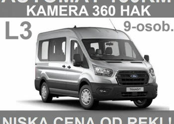 Ford Transit L3 360 Automat 150KM 9-osob. Kamera Hak Bi-ksenony od ręki !!…