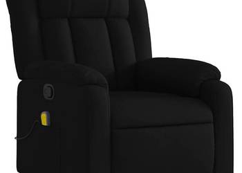 vidaXL Rozkładany fotel masujący, czarny, obity tkaniną(SKU:373588)